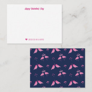 Pink Flamingo Pattern Modern Chic Valentine's Day Card