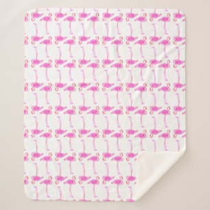 Pink Flamingo Pattern Sherpa Blanket