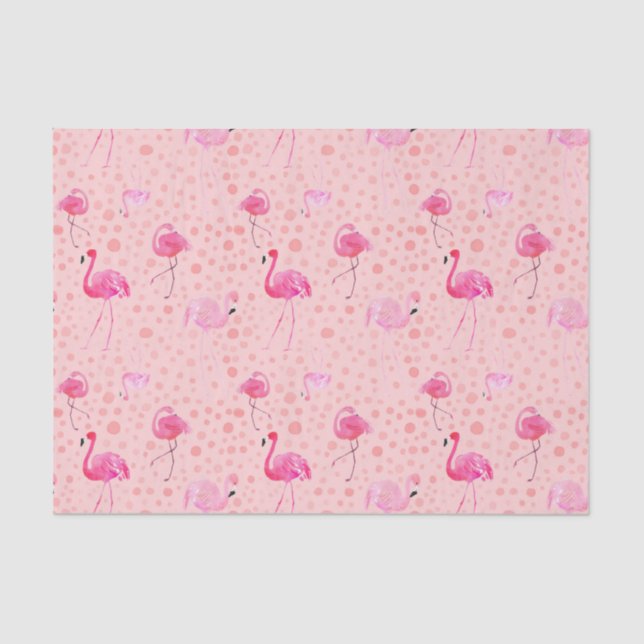 Pink Flamingo Pattern Tissue Paper (Front)