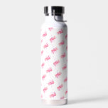 Pink Flamingo Pattern Water Bottle<br><div class="desc">This insulated bottle features a pattern of watercolor pink flamingos on a white background. It makes a unique gift for the flamingo lover in your life. To see the matching theme visit www.zazzle.com/dotellabelle

Original watercolor art by Victoria Grigaliunas of Do Tell A Belle</div>