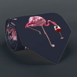 Pink Flamingo Pattern Wine Drinker Funny Novelty Tie<br><div class="desc">Pink Flamingo Pattern Wine Drinker Funny Novelty neck tie. Add your name or message by clicking on the "Personalize" button above</div>