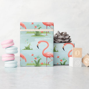 Pink Flamingo Pattern Wrapping Paper