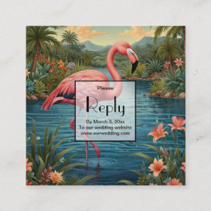 Pink Flamingo personalize  Enclosure Card