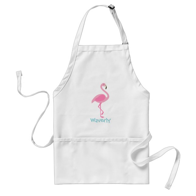 Pink Flamingo Personalized Apron (Front)