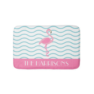 Pink Flamingo Personalized Bath Mat
