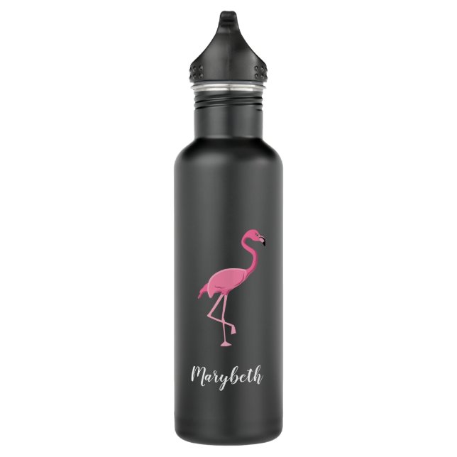 Pink Flamingo Personalized Bridesmaids Wedding 710 Ml Water Bottle (Right)