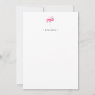 Pink Flamingo Personalized Stationery Card