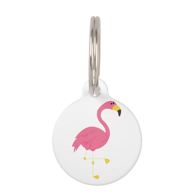 Pink Flamingo Pet Tag (Front)