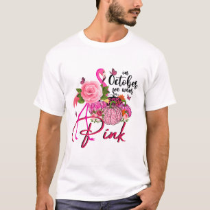 Pink Flamingo Pink Pumpkin In October We Wear Pink T-Shirt
