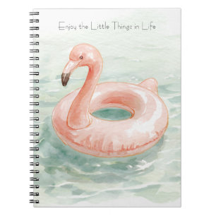 Pink Flamingo Pool Enjoy the Litttle Things Notebook