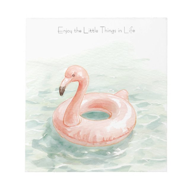 Pink Flamingo Pool Enjoy the Litttle Things Notepad (Front)