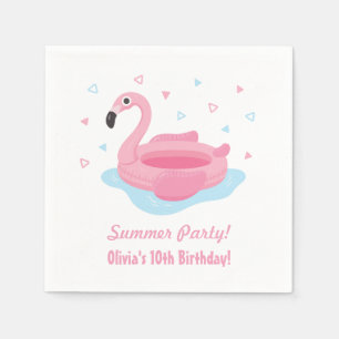 Pink Flamingo Pool Float Summer Party Supplies Napkin