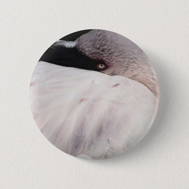 Pink Flamingo Portrait Drawing Effect Art 2 Inch Round Button (Front)