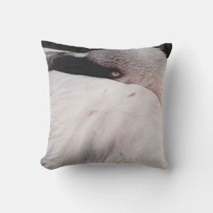 Pink Flamingo Portrait Drawing Effect Art Throw Pillow