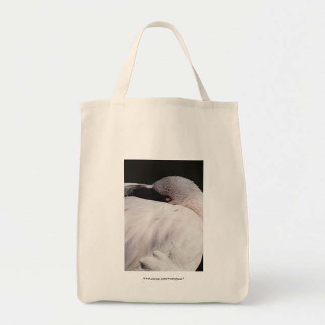 Pink Flamingo Portrait Drawing Effect Art Tote Bag (Front)