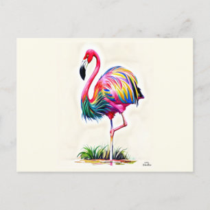 Pink Flamingo Postcard