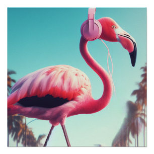 Pink Flamingo Poster