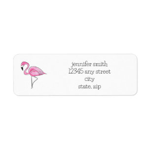 Pink Flamingo Preppy Personalized Address