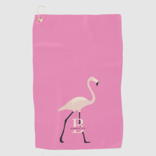 Pink Flamingo Pro Monogrammed Mother's Day Golf Towel