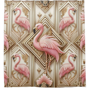 Pink Flamingo Retreat Retro Art Deco Flamingoes