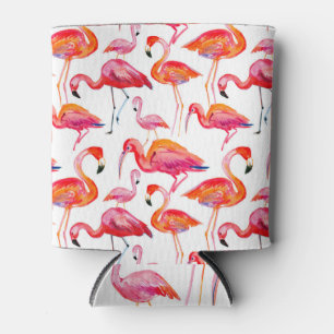Pink flamingo, seamless pattern design. can cooler