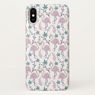 Pink flamingo seamless pattern on white background Case-Mate iPhone case