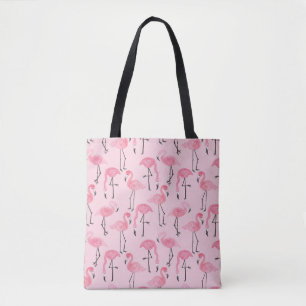 Pink Flamingo Set, Tropical Summer Pattern. Tote Bag