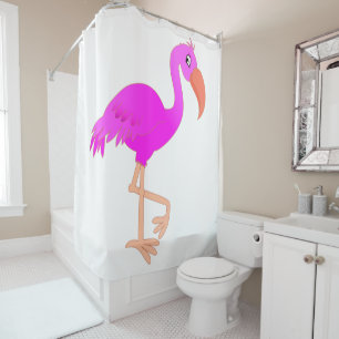 Pink Flamingo Shower Curtain - Your Colours - Text