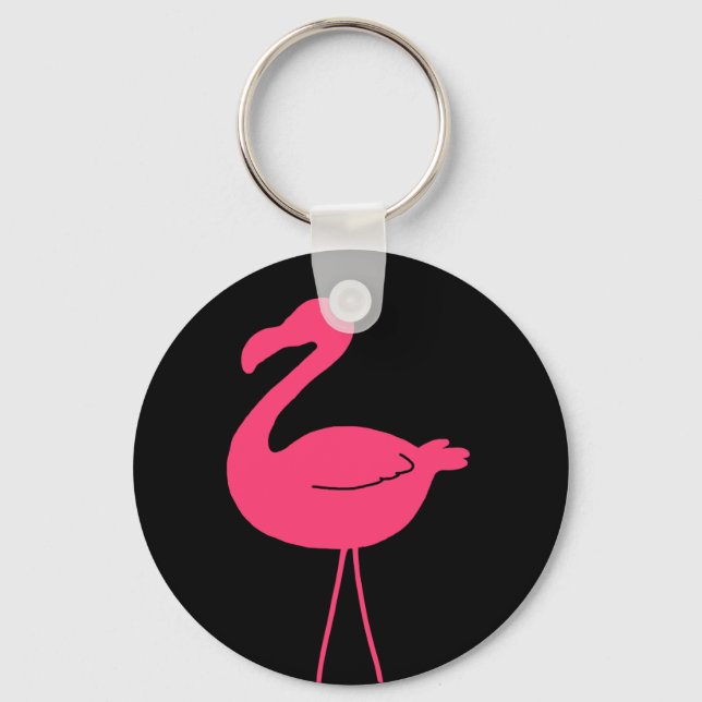 Pink Flamingo Silhouette Keychain (Front)