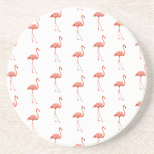 Pink Flamingo Simple Pattern Coaster