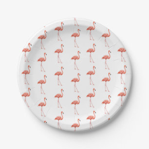 Pink Flamingo Simple Pattern Paper Plate