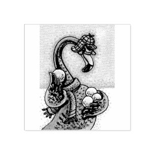 PINK FLAMINGO SNOWBALLS, BIRD RUBBER STAMP *Custom
