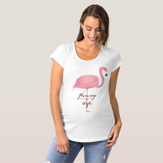 Pink flamingo style maternity shirt