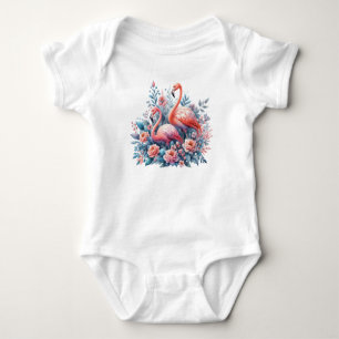 Pink Flamingo Sublimation Baby Bodysuit