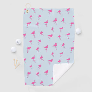Pink Flamingo Summer Beach Print Pattern Golf Towel