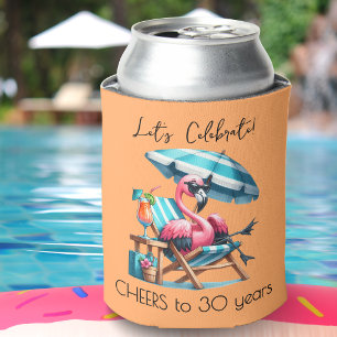 Pink Flamingo Summer Birthday Party Can Cooler