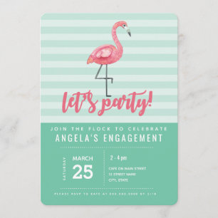Pink Flamingo Summer Party Invitation