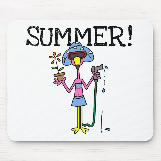 Pink Flamingo Summer T-shirts and Gifts Mouse Pad (Front)