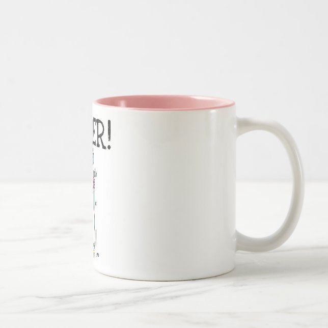 Pink Flamingo Summer T-shirts and Gifts Two-Tone Coffee Mug (Right)