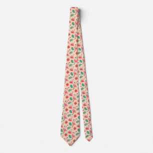 Pink Flamingo Summer Tropical Pattern Tie