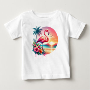 Pink Flamingo Sunset Clipart-93938 Baby T-Shirt