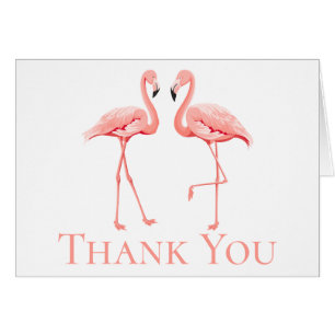 Pink Flamingo Thank You Tropical Wedding Beach