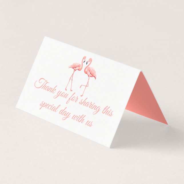 Pink Flamingo Thank You Tropical Wedding Party (Front)