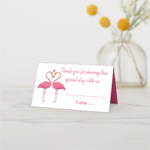 Pink Flamingo Thank You Tropical Wedding Party Place Card