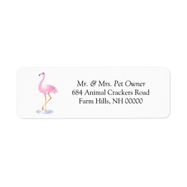 Pink Flamingo Theme Return Address Labels Stickers (Front)