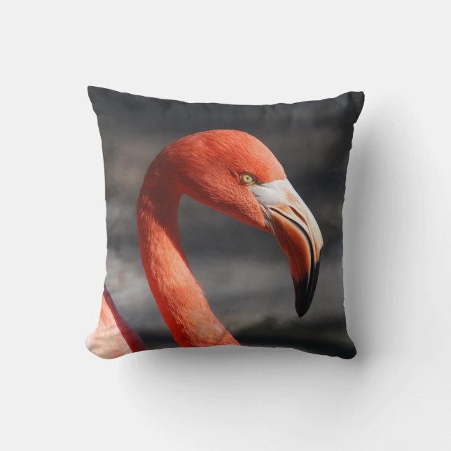 Pink Flamingo Throw Pillow (Front)