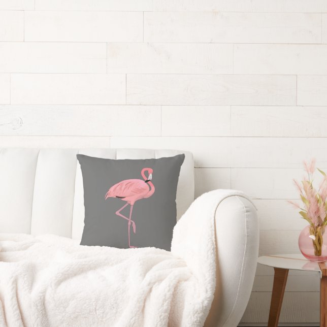Pink Flamingo Throw Pillow (Couch)