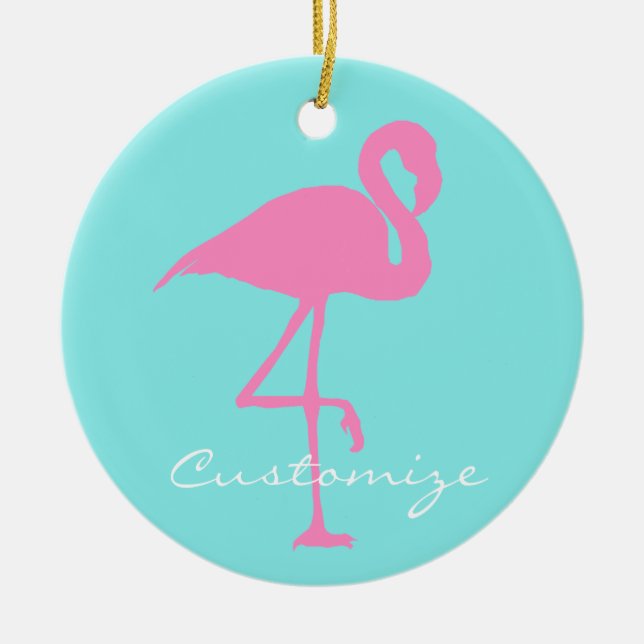 Pink Flamingo Thunder_Cove Ceramic Ornament (Front)