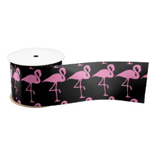 Pink Flamingo Thunder_Cove Satin Ribbon