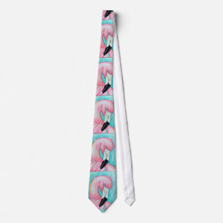 Pink flamingo tie